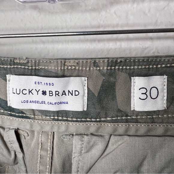 Lucky Brand Men Chino Shorts Cotton 30 Multi-Green Leaf Print Saturday Stretch - Picture 6 of 8